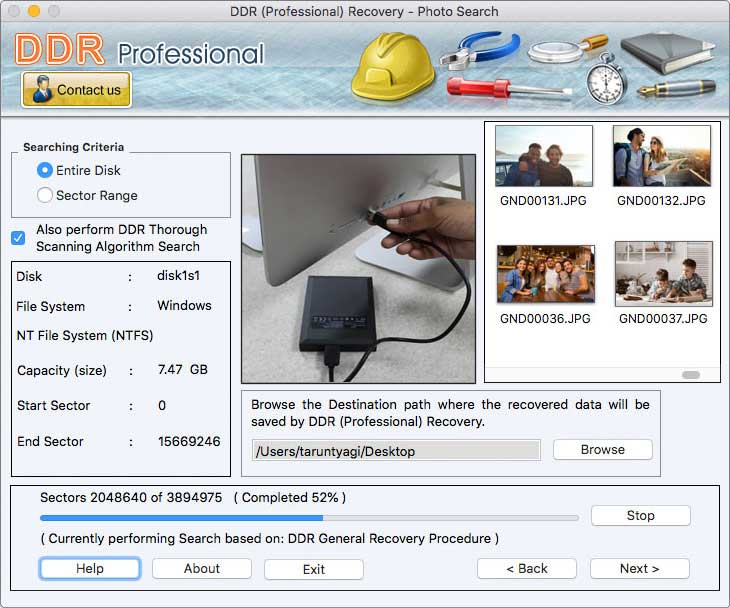 Screenshot of File Recover Mac