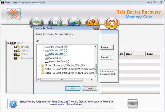 Screenshot of Data Recovery Doctor Memory Card