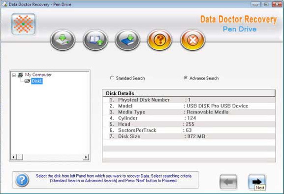 Screenshot of Data Doctor Recovery Pen Drive