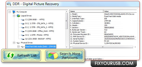 Digital pictures recovery